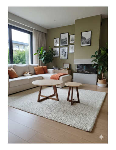 Orta Sehpa + Yan Sehpa 2’li Set | Gürgen Ayaklı, Traverten MDF Tabla