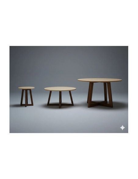 Modern Beyaz Orta Sehpa + Yan Sehpa + Masa Takımı | Gürgen Ayaklı, MDF / Traverten Üst Tabla